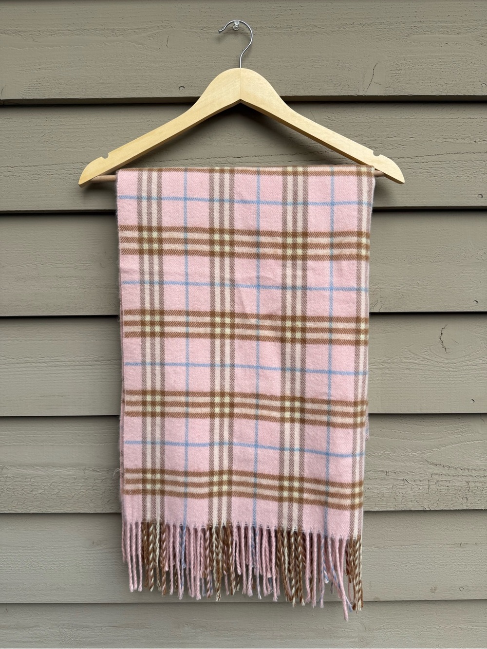 BURBERRY LONDON CHECK REVERSIBLE CASHMERE SCARF / WRAP.